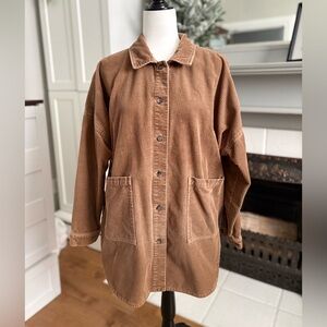 Simons Tan Corduroy Utility Jacket